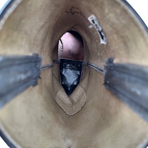 Vintage FRYE Cowboy Boots Men Size 9D Grey Gray Leather Western Rodeo Dress Boot - Picture 14 of 15